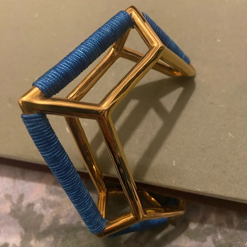 Vince Camuto Gold and Blue Sculptural Bracelet - Picture 1 of 4